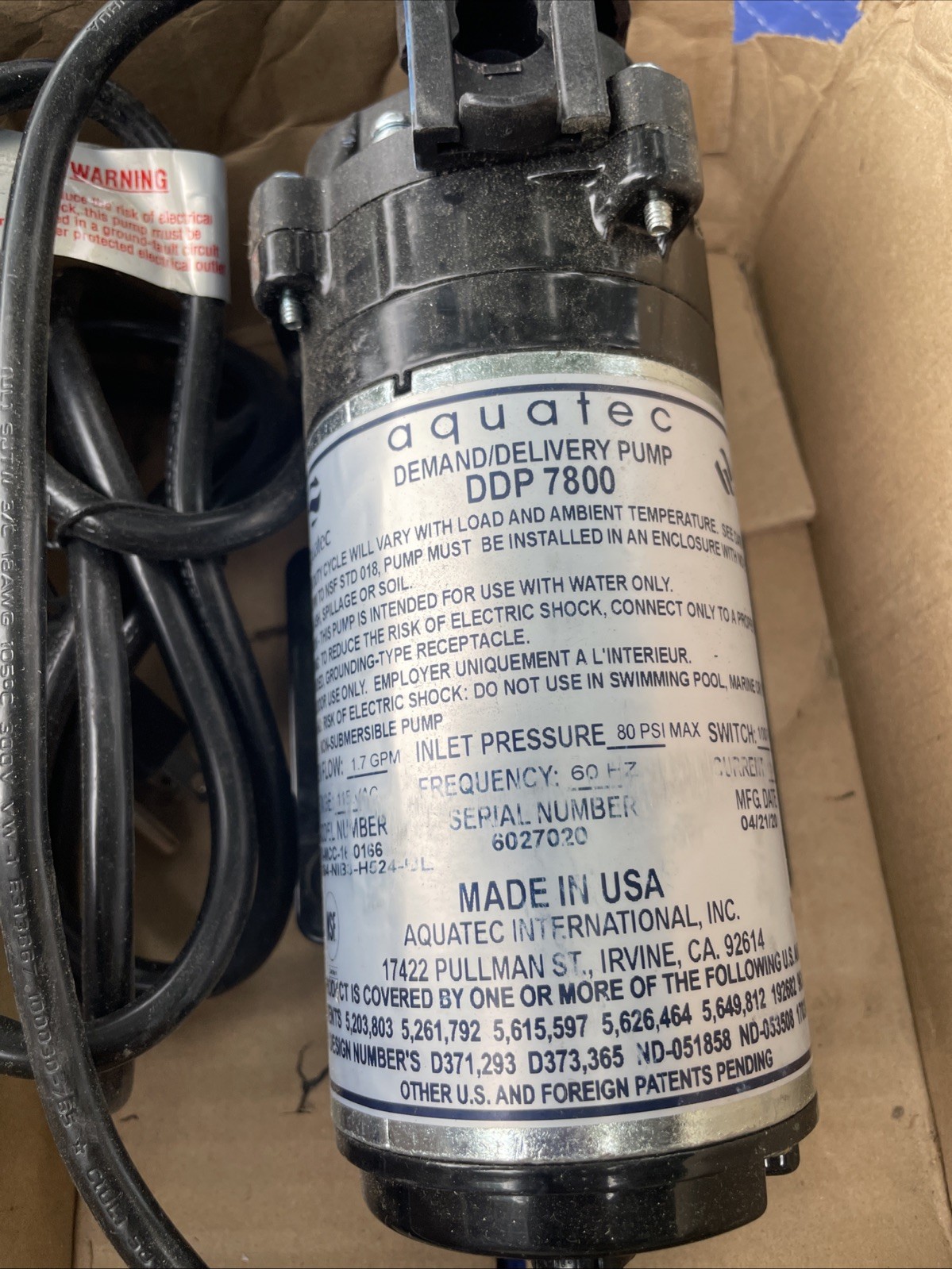 Aquatec Pump Ddp7800 Diaphragm 16-0166 - Free Shipping + Geniune OEM!