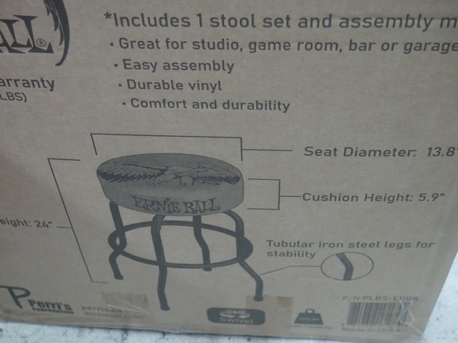 Ernie Ball Ernie Ball 24" Eagle Barstool Black new open box