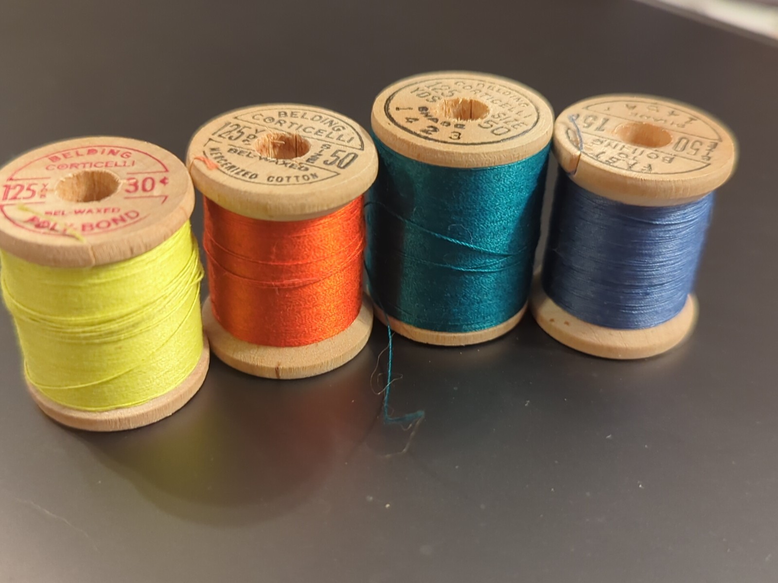 Lot Of 4 Vintage Belding Corticelli Thread Spools