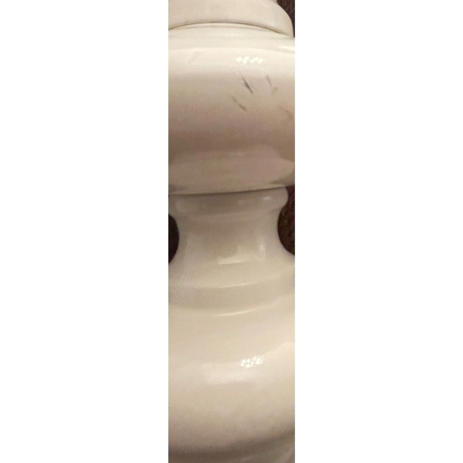 Vintage White Stacked Ceramic Table Lamp | Hollywood Regency | No Shade