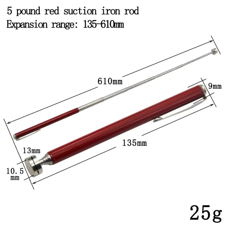 1pcs Magnetic Retractable Pickup Tool Pen Clip Suction Rod for Automotive Repair