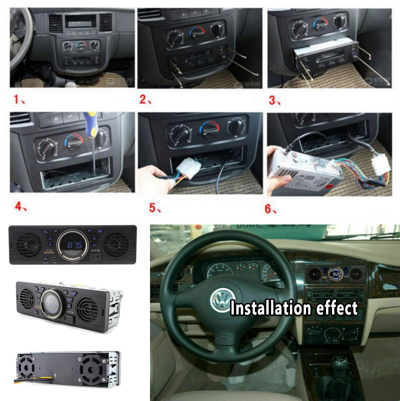 AV252B 12V Car Cadio Stereo Bluetooth MP3/ WMA Single 1 Din USB TF FM