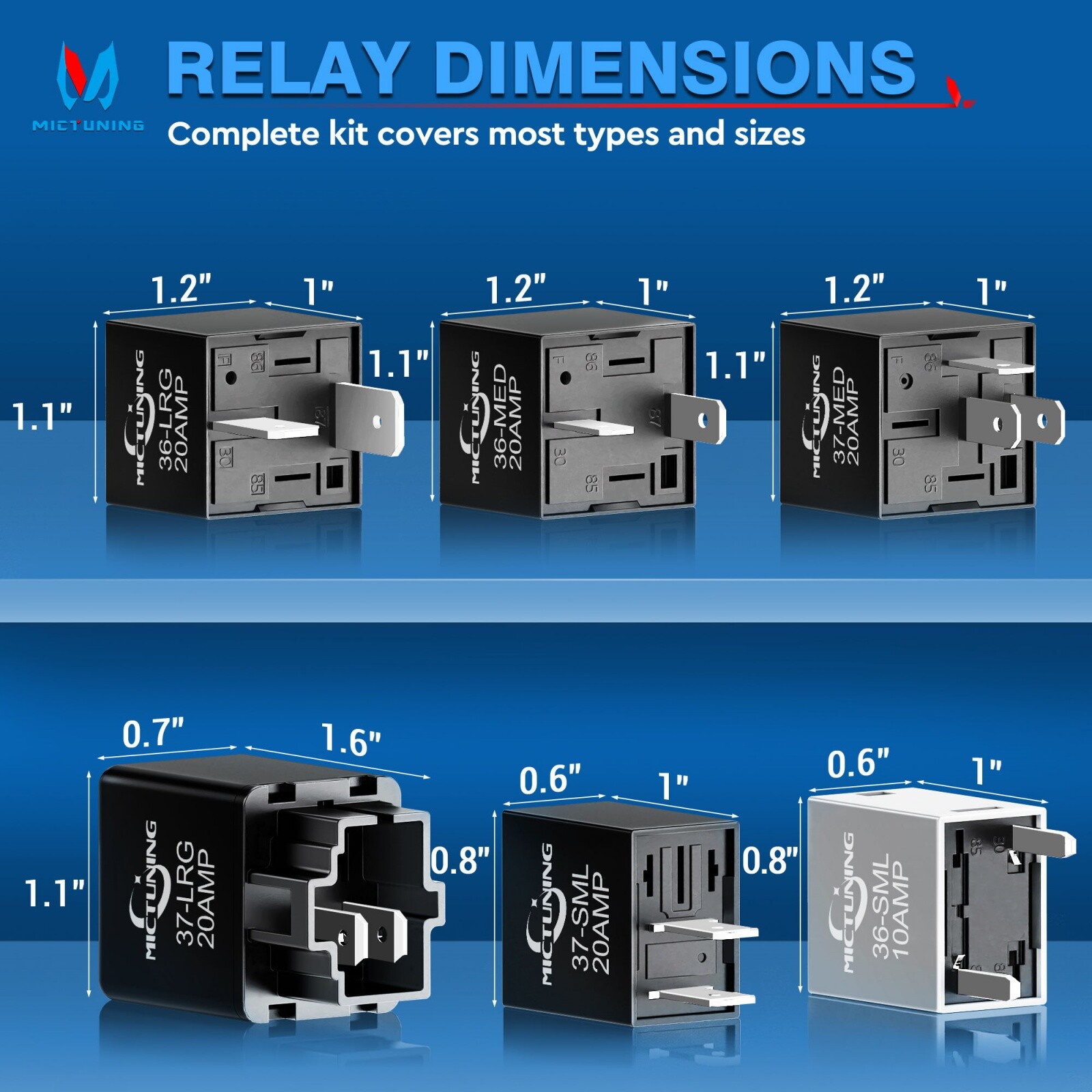 6-Pack 9038 Relay Bypass Switch Kit - Diagnostic Scanner & Test Tool 12V System