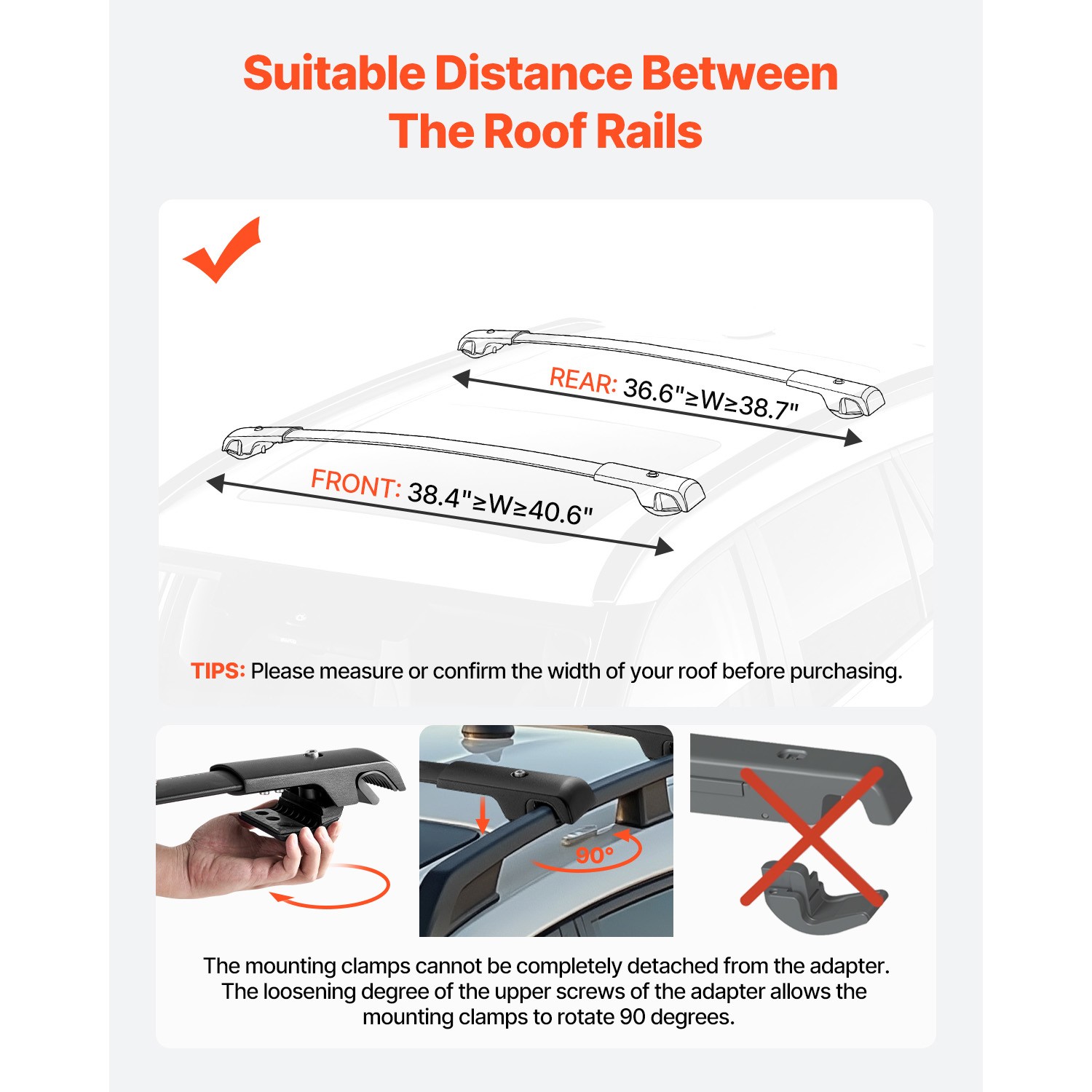 Roof Rack Cross Bars for Subaru Crosstrek 2018-2024 200lbs Aluminum