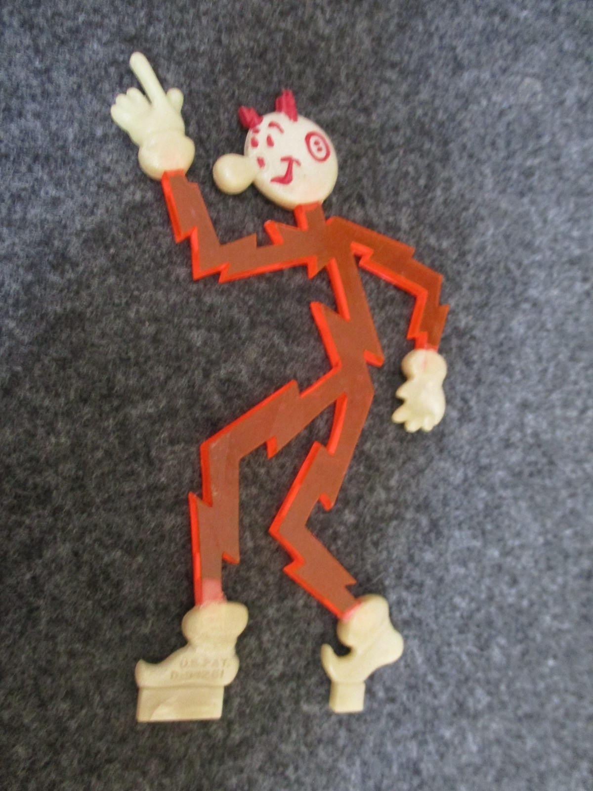 Vintage Reddy Kilowatt Plastic Figure Business Card Holder - No Stand