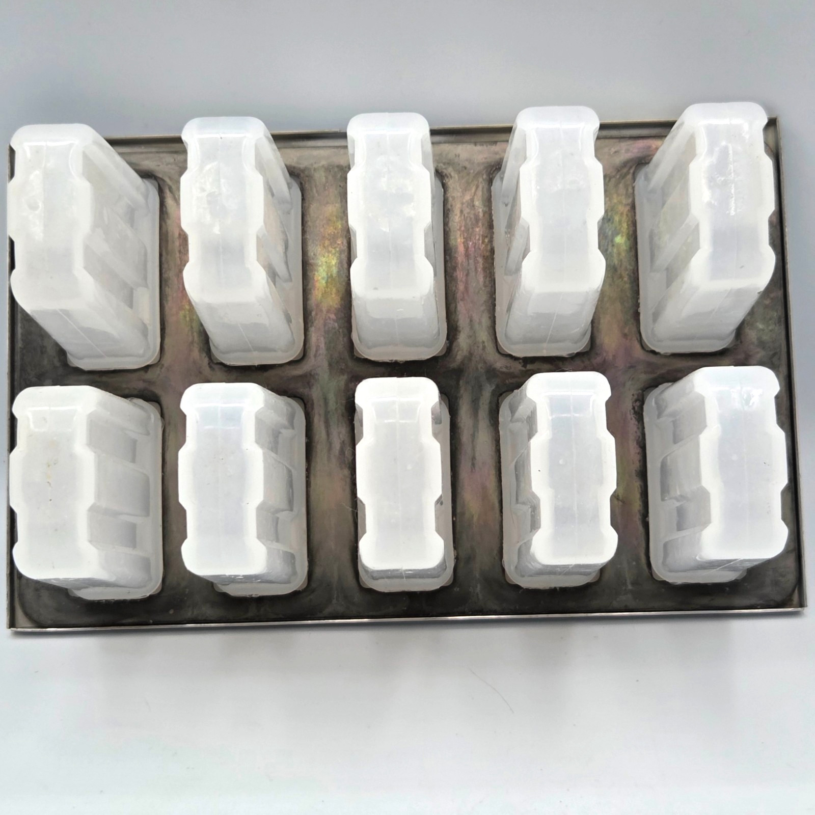 VINTAGE Stainless Steel And Plastic Popsicle Mold for 10 Ice Pops
