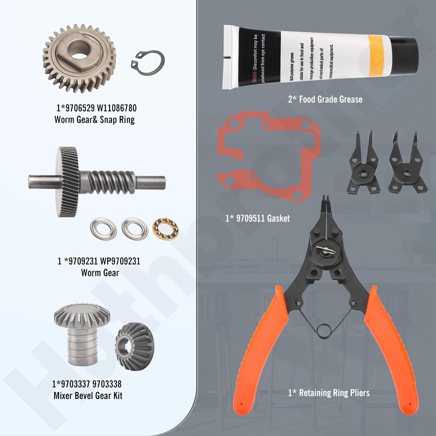 Worm Gear Kit Compatible with Kitchenaid 5QT&6QT 9709231 Replacement Gear Parts
