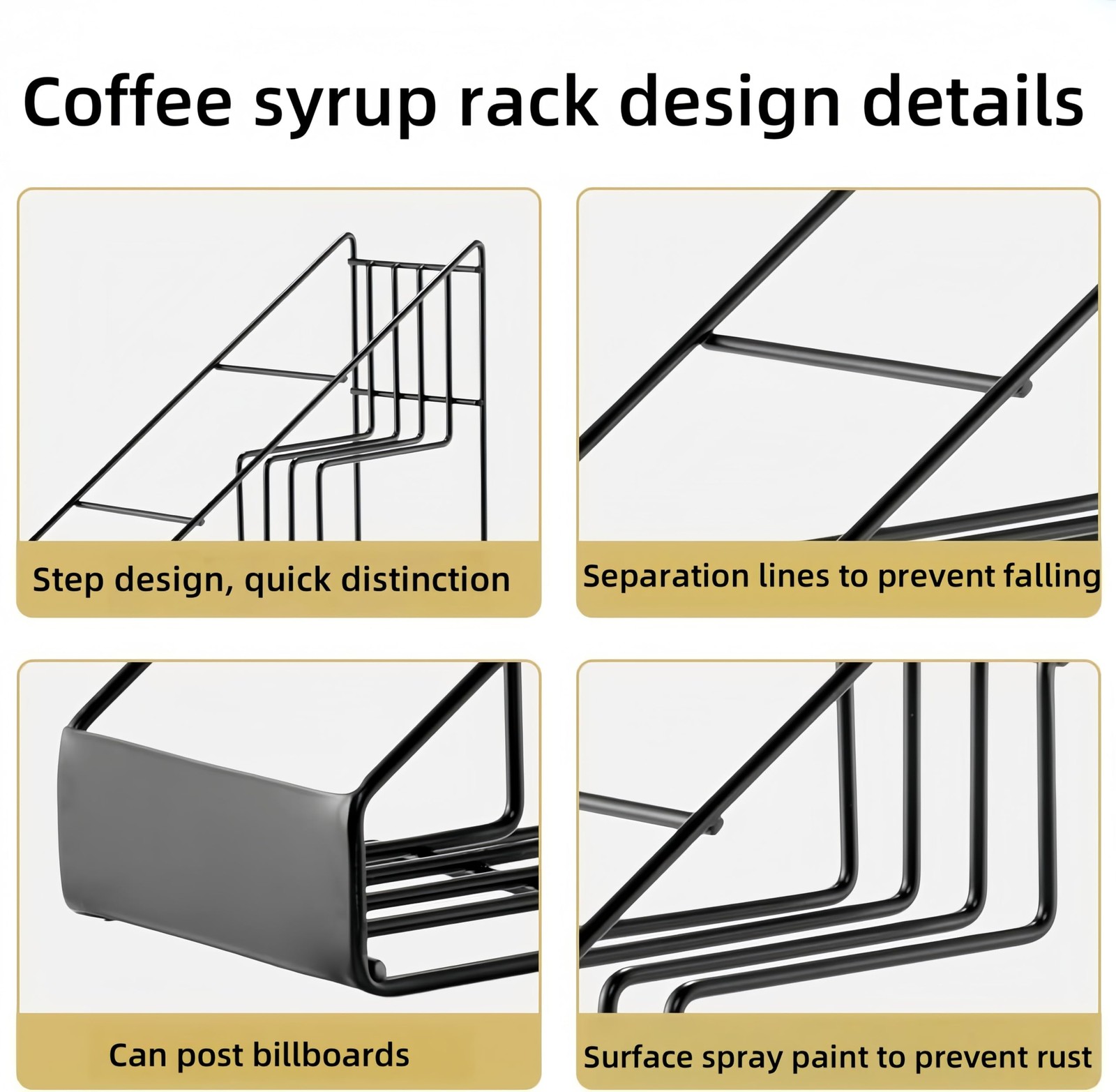 Coffee Syrup Organizer â€“ Coffee Syrup Rack & Stand Compatible with Torani & M