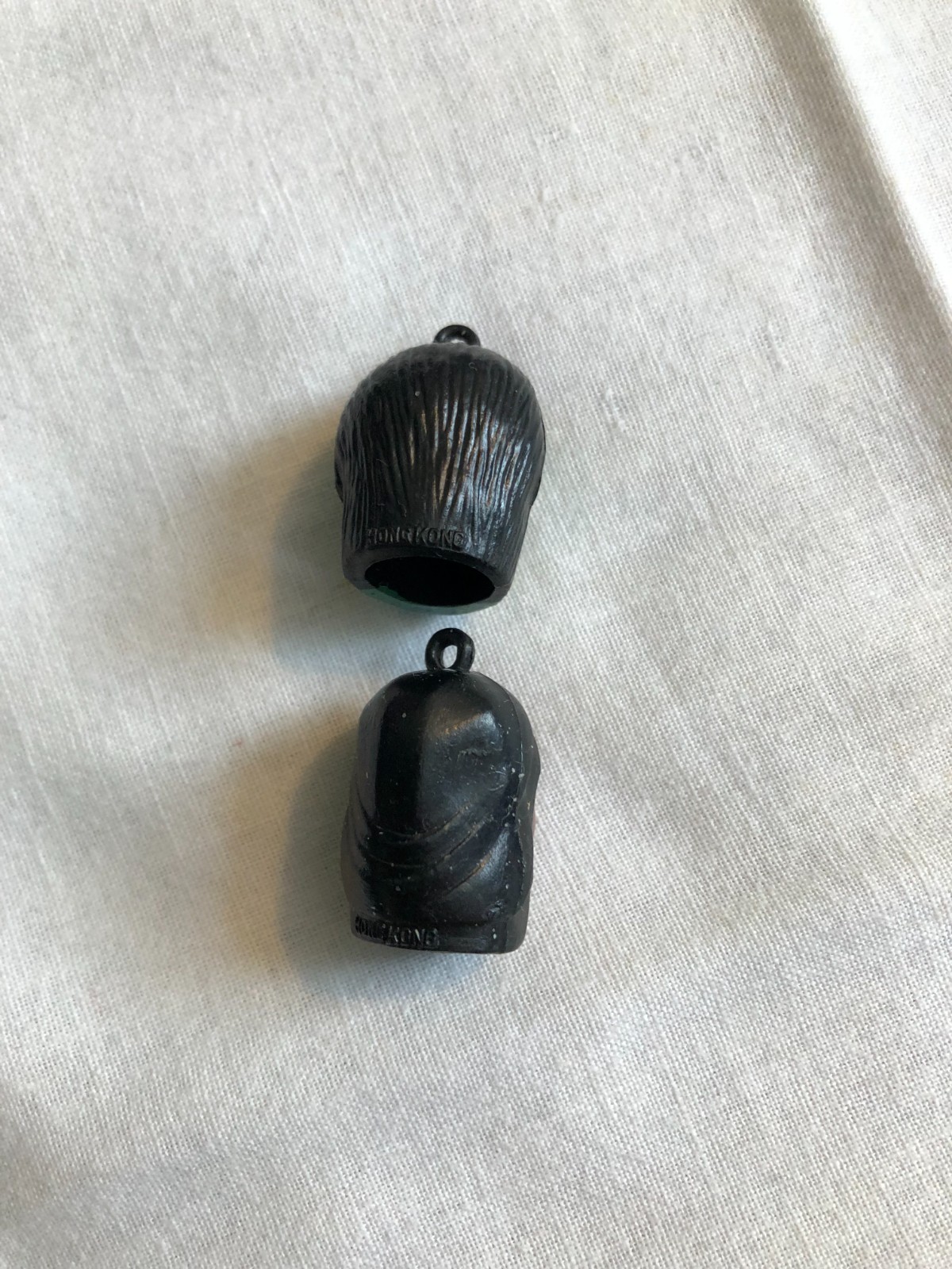 VINTAGE MONSTER & PIRATE HEAD GUMBALL CHARM / PENCIL TOPPER HONG KONG 1960'S