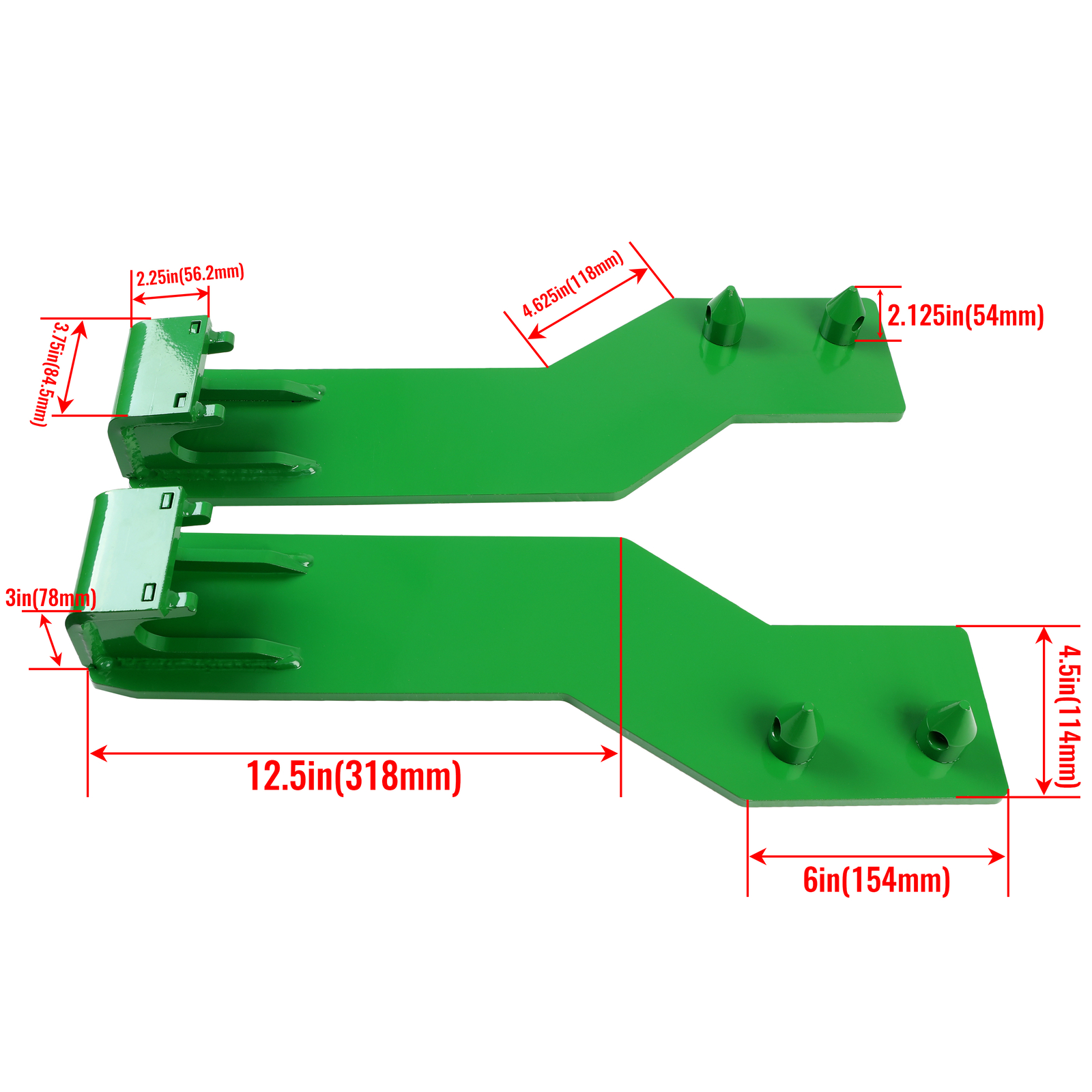 HECASA Tractor Loader Quick Tach Weld On Mounting Brackets For John Deere