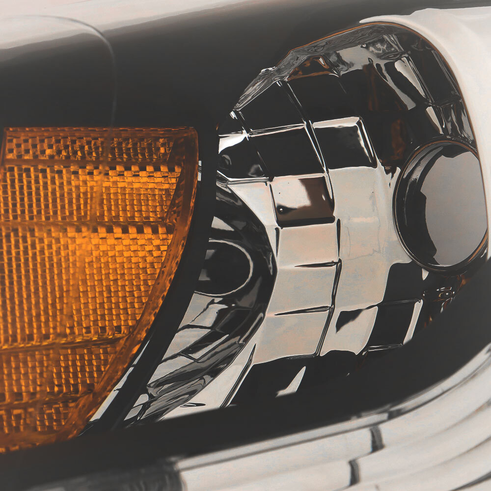 Front Pair For 2013-2015 Honda Accord Sedan Headlights Black Right+Left Halogen