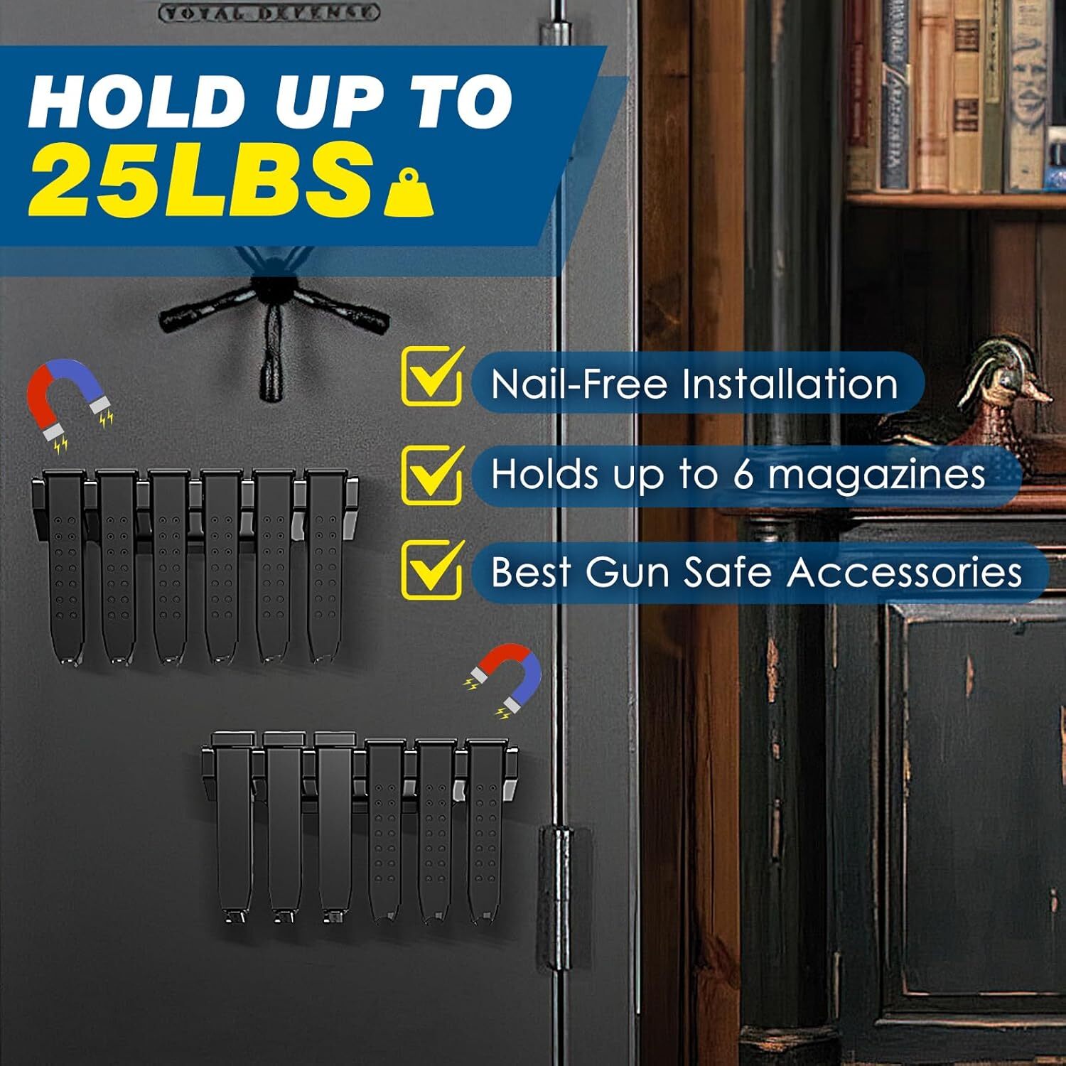 Magazine Holder for Glok 17 19 22 23 26 31 34. | Gun Safe Mag Storage Mount 2Pcs