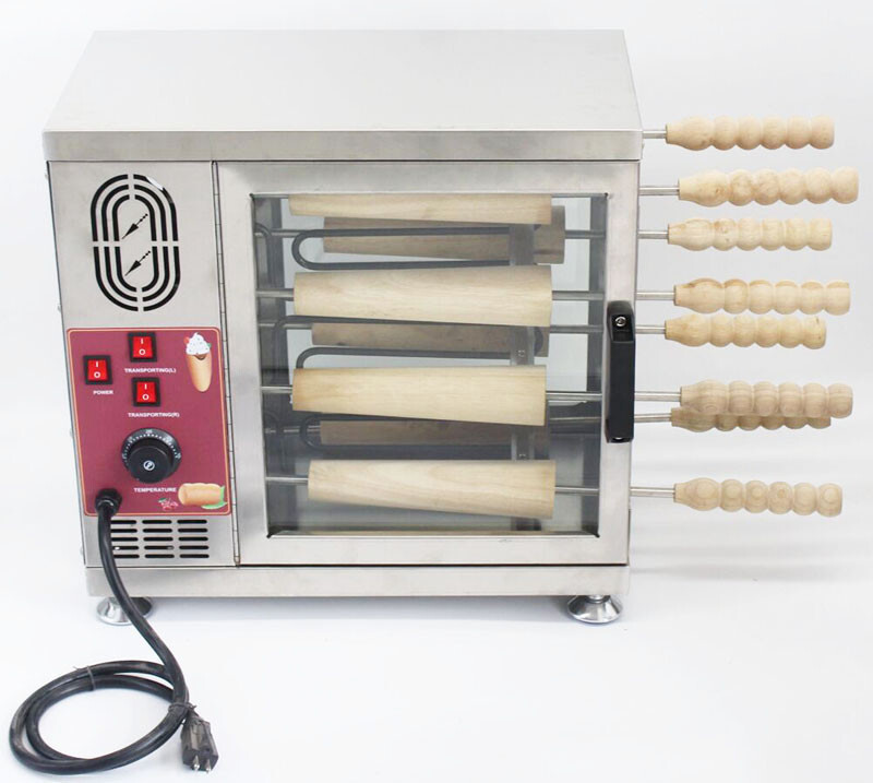 Commercial Electric 110V Ice Cream Cone Chimney Cake Roll Maker Oven Machine