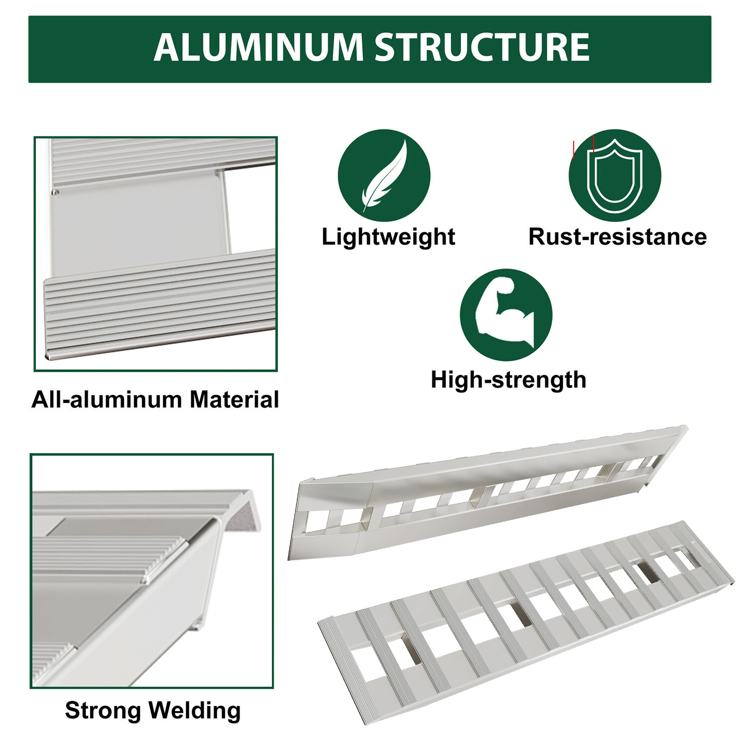 72"x15" Pair Aluminum 8500 LBS Hook Ramps Car Truck Trailer Auto Hauler Tractor