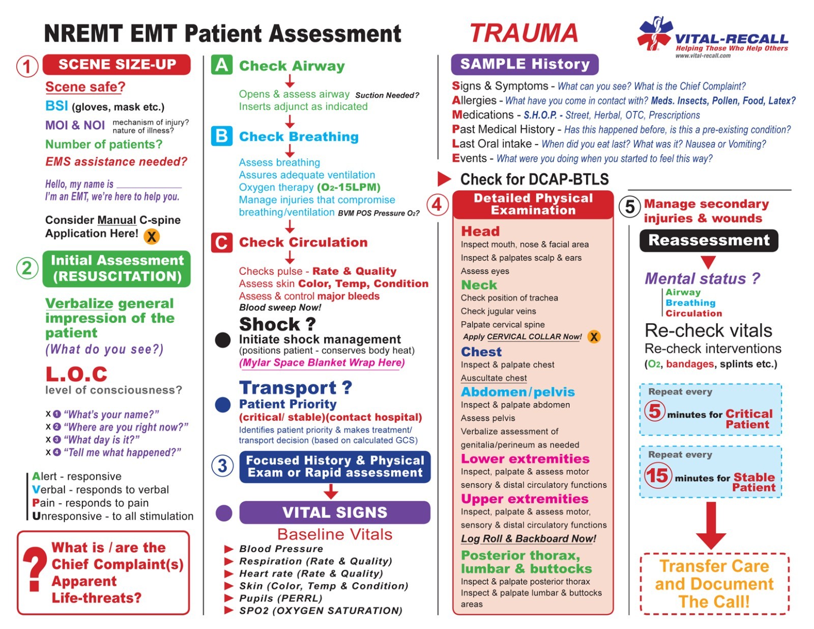 EMT Student Patient Assessment Guides - The Ultimate Reference pack  - 50 sheets
