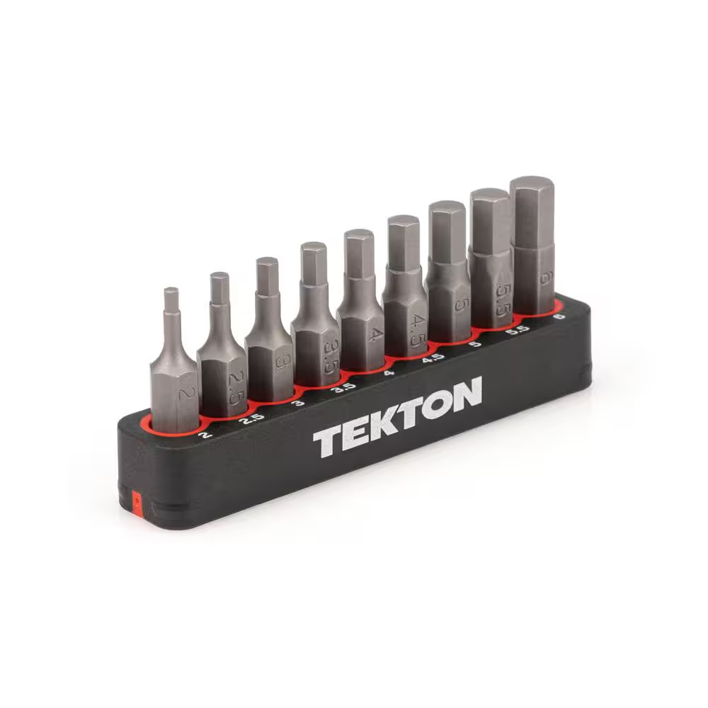 1/4 In. Metric Hex Bit Set with Rail (2 Mm to 6 Mm)