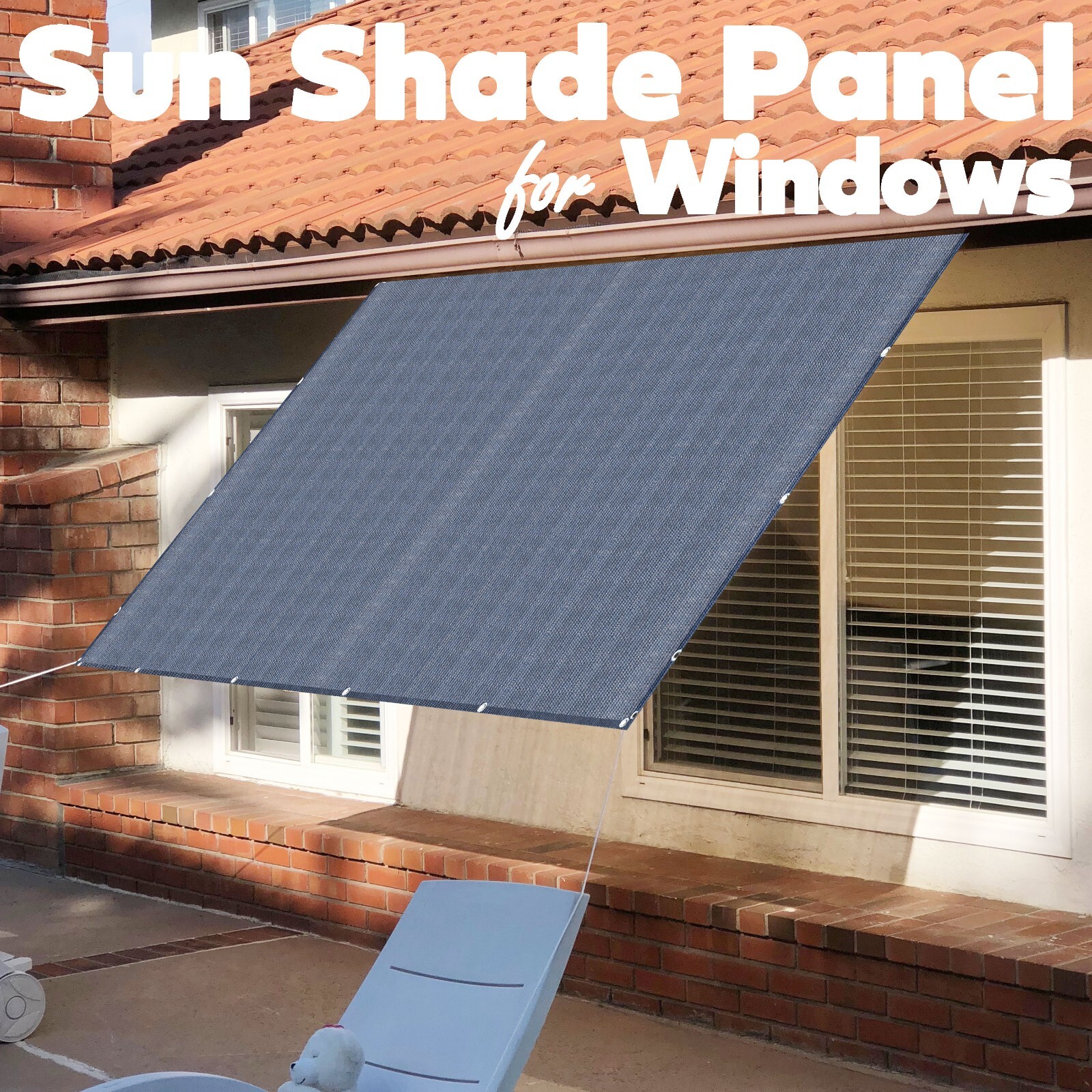 Breathable Pergola Sun Shade Privacy Cover Panel Patio Canopy Grommet Navy Grey