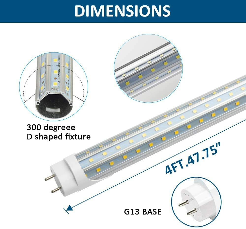 2FT 4FT LED Tube Lights Bulbs T8 G13 9W 22W 28W 60W LED Shop Light Bi Pin Garage