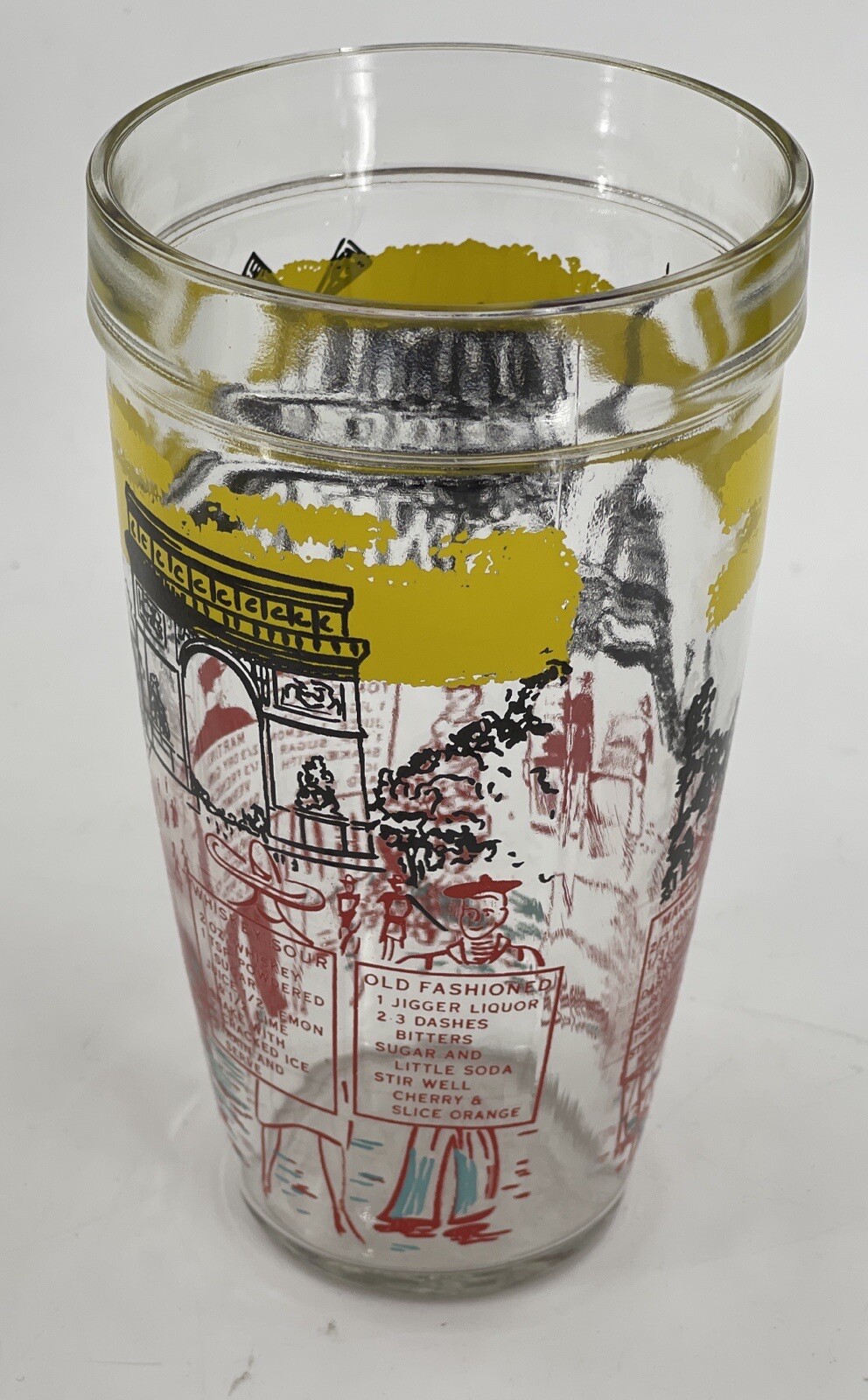 Vintage MCM Bloomfield Industries US Paris Cocktail Shaker w/Recipes Thick Glass