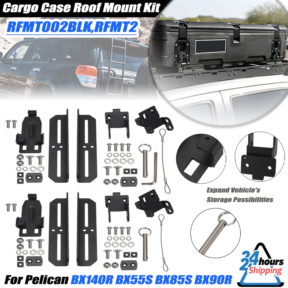 For Pelican RFMT-002-BLK Cargo Case Roof Mount Kit, Black, Gen2 BX140R BX55S 85S