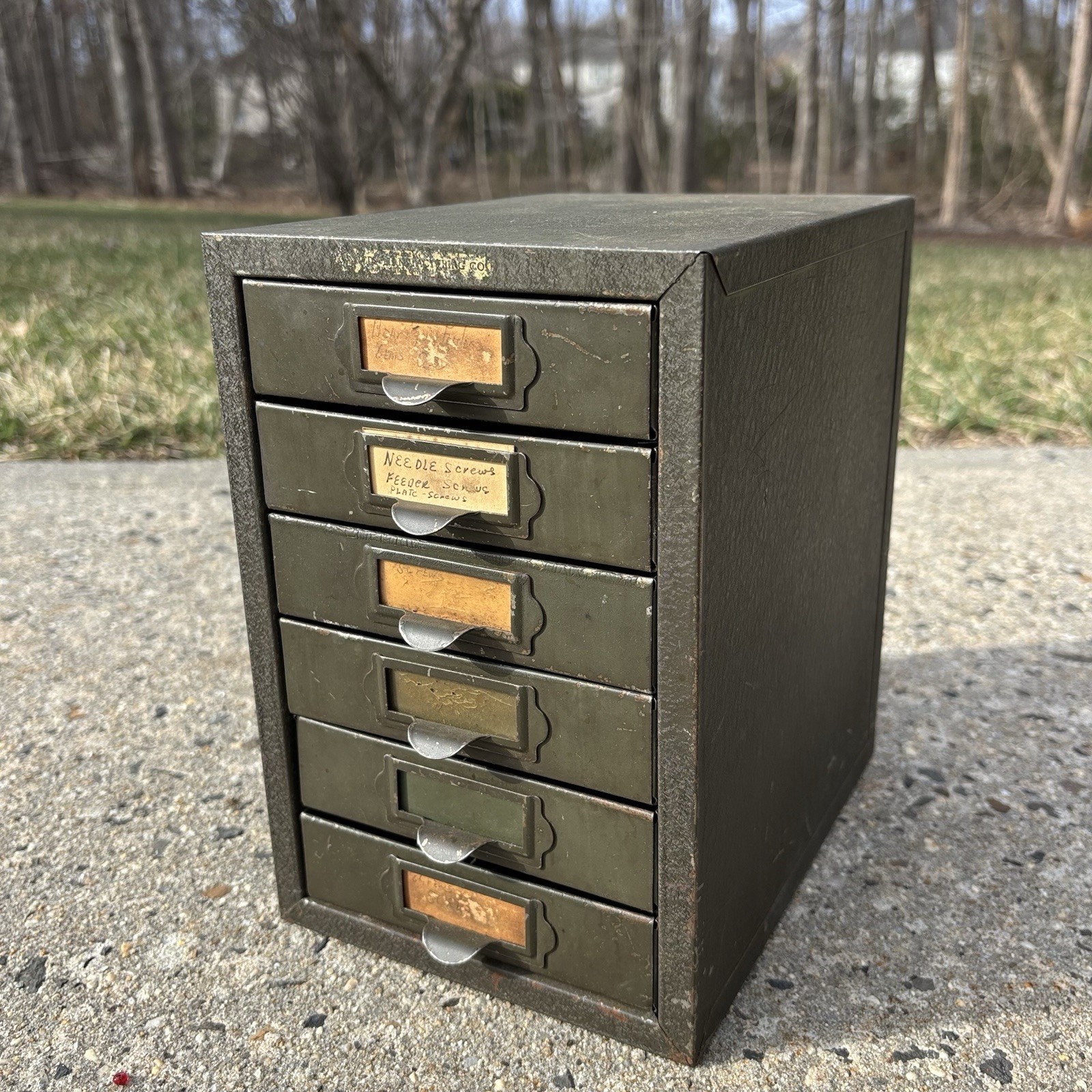 Vintage Kennedy Manufacturing Industrial Metal 6 Drawer Small Parts Cabinet