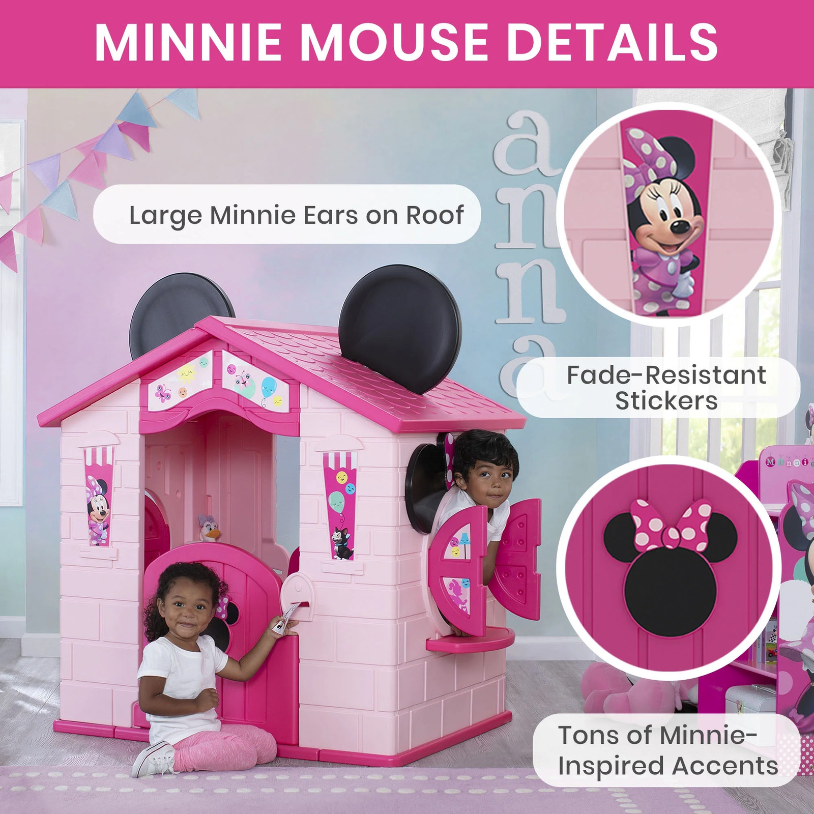 GIRLS PLAYHOUSE Minnie Mouse Indoor/Outdoor Kids Toddlers