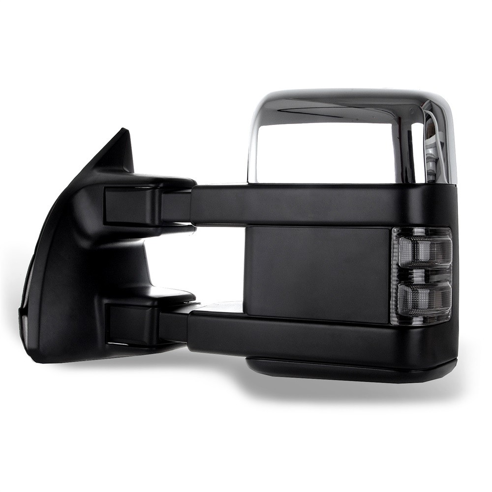 Towing Mirror Pair for 2008-2016 Ford Super Duty Heated Chrome Casing