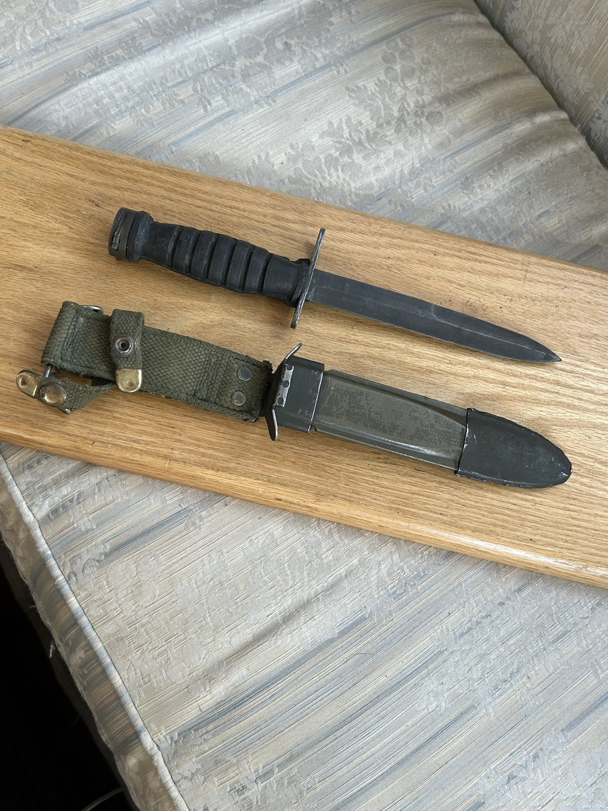 Rare WWII U.S. Army M1 Carbine Bayonet and M8A1 Scabbard, Excellent