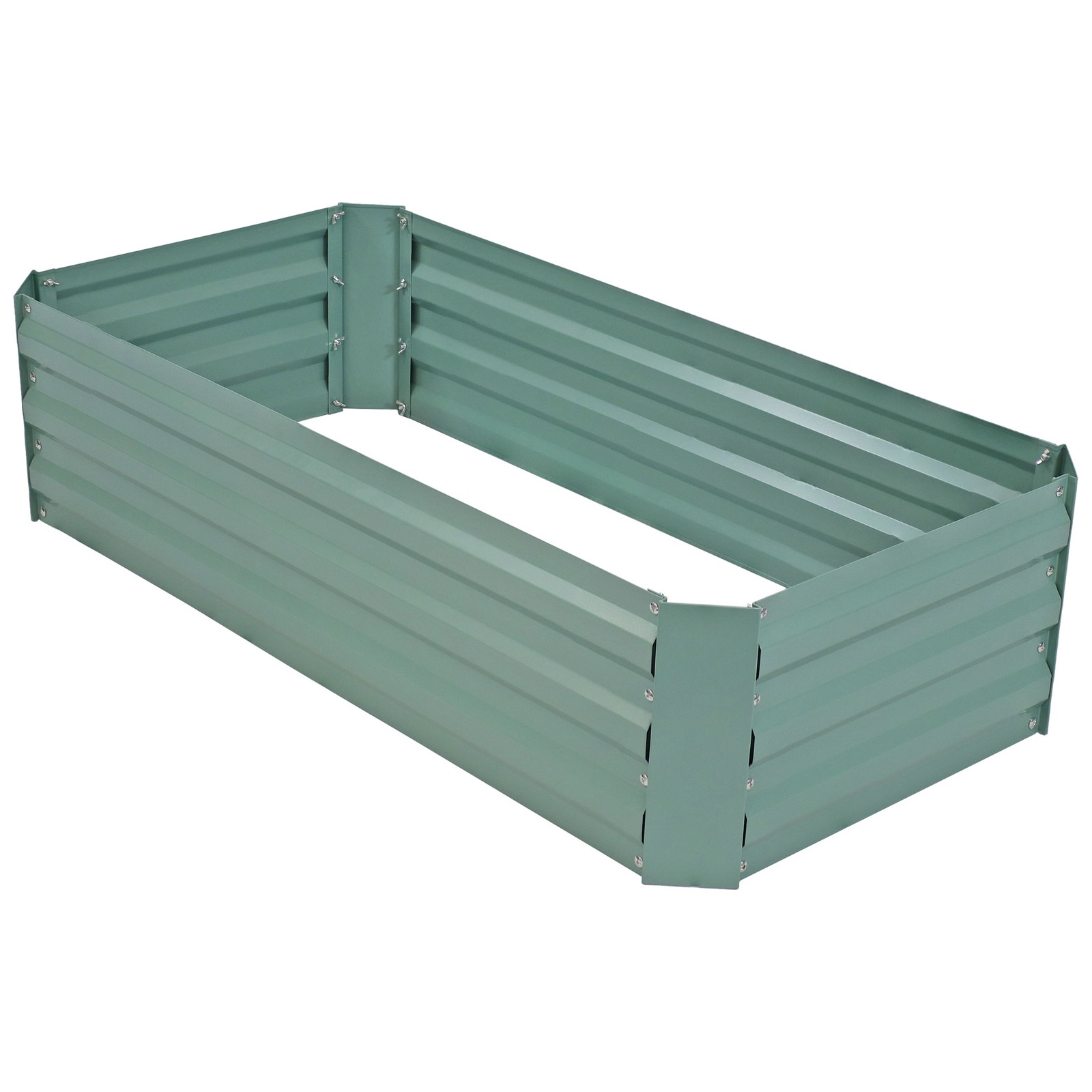 Rectangle Galvanized Steel Raised Bed - 4 x 2 x 1 ft - Green by Sunnydaze