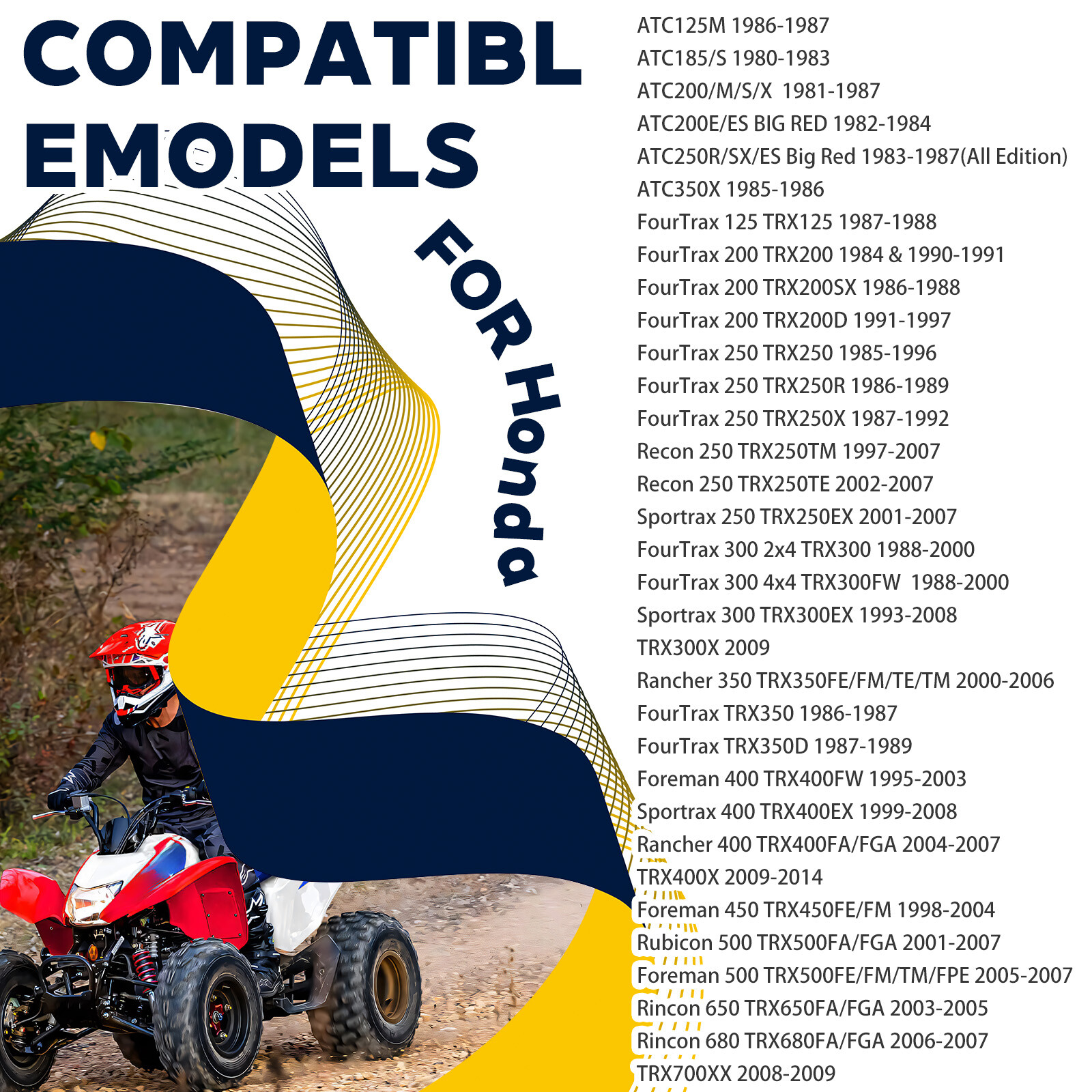 Handle Grips for Honda ATC185S ATC200 ATC250R ATC250SX ATC350X ATC125M 1980-1987