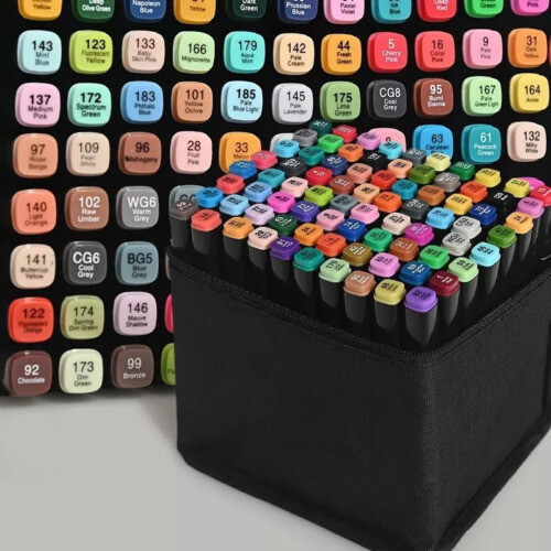 80 Colors Markers Graphic Drawing Painting Alcohol Art Dual Tip Sketch Pens Kit