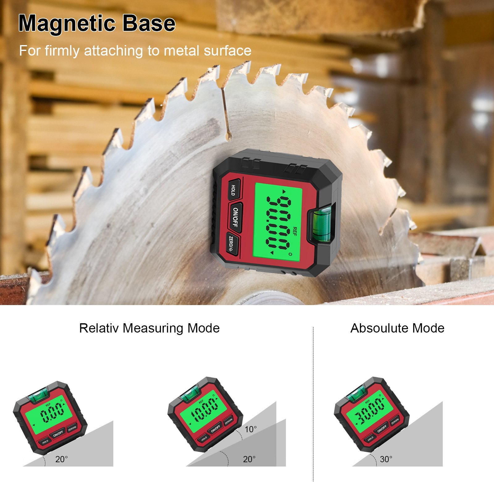 Magnetic Digital Level Box Angle Finder Protractor Inclinometer Bevel GaugegS1R8