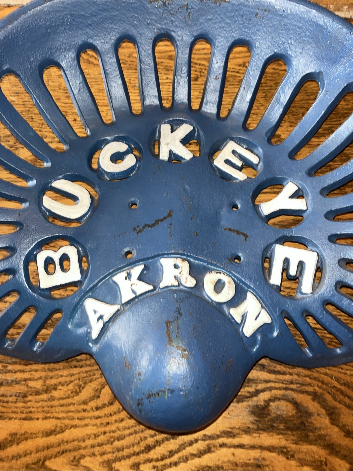 Buckeye Akron vintage cast iron tractor implement seat collectible