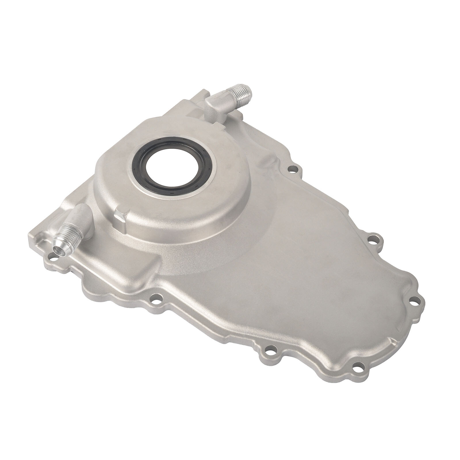 Timing Cover w/ 10AN Turbo Oil Drain Fitting For LS Gen 3 4.8L 5.3L 5.7L 6.0L