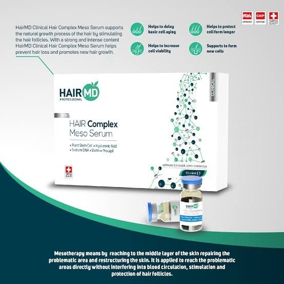HairMD Clinical Hair Complex Meso Serum – 10 pcs × 6 ml Vials | Scalp Treatment