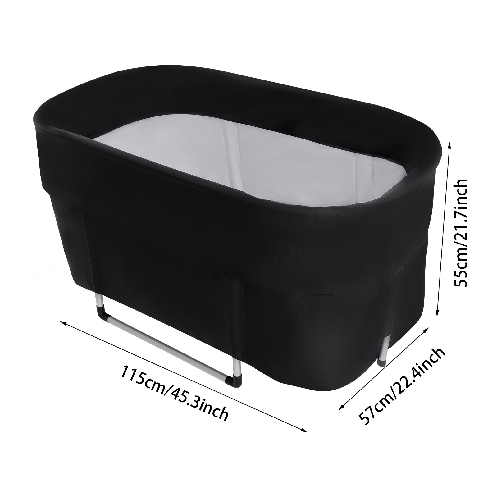 Portable Bathtub for Adult Soaking Bath Tub for Hot/Ice 45.3*22.4*21.7in