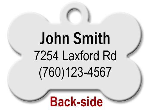 Personalized Pet Name ID Tags for Dog, Custom Double Sided Cool BONE Shape LOOK!