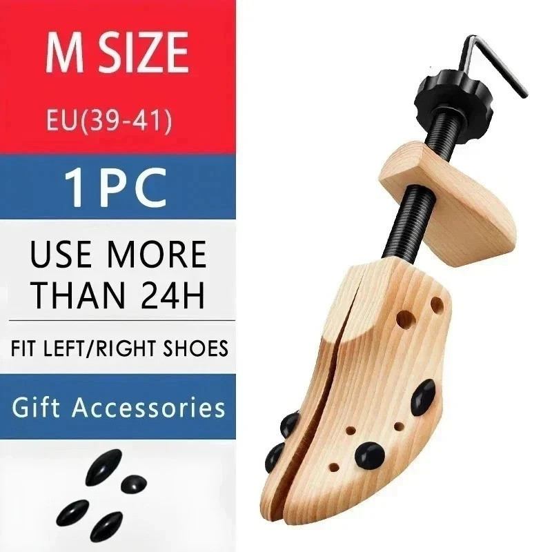 New One Pair 2-way Wooden Adjustable Shoe Stretcher for Men Women Size 9-13