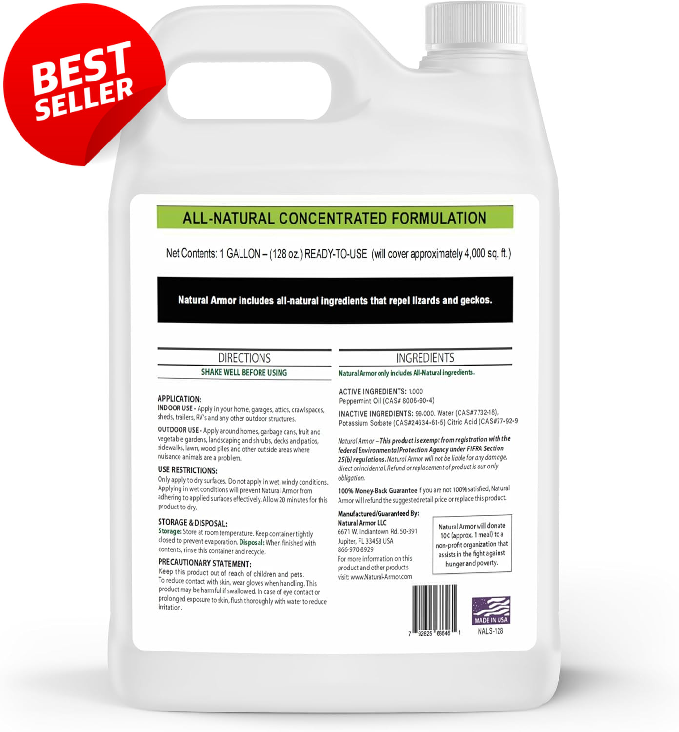 Lizard & Gecko Repellent Spray 128oz Peppermint Gallon Ready to Use - US