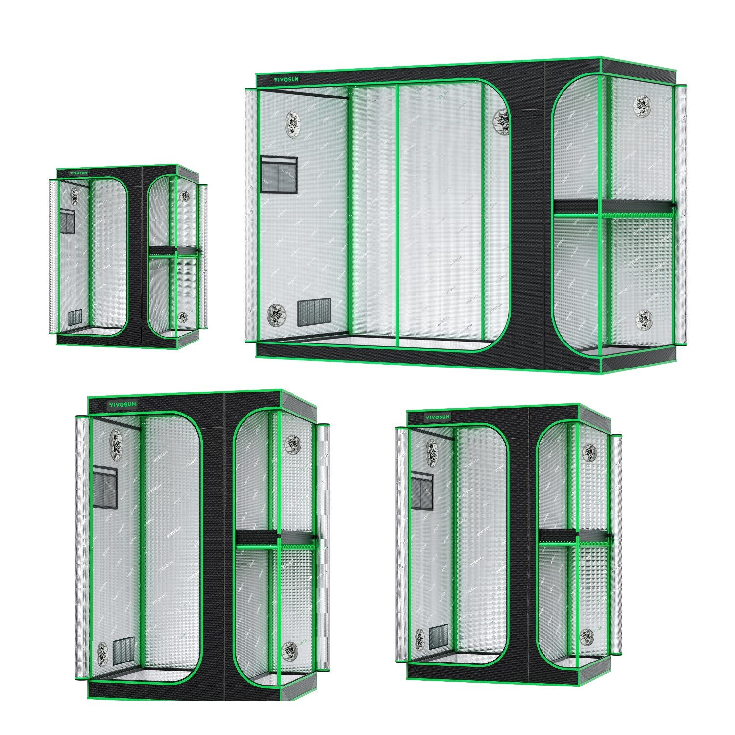 VIVOSUN 2-in-1 Grow Tent Multi-Chamber Floor Tray for Indoor Hydroponic Planting