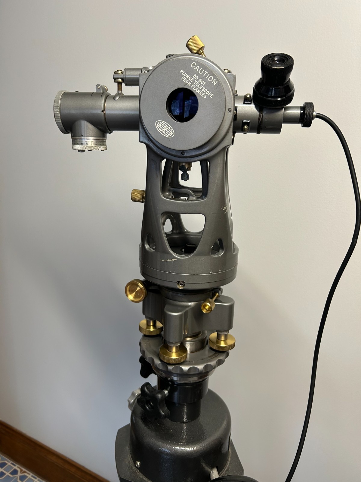 Brunson transit 76-RH with right angle eye piece,light source & tripod