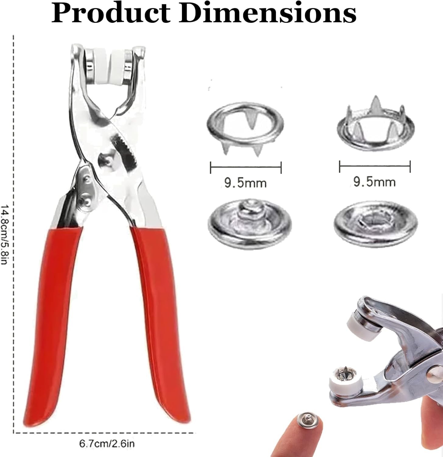 Sewing Kit with 100PCS Invisible Colored Metal Buckle & Manual Pressure Pliers