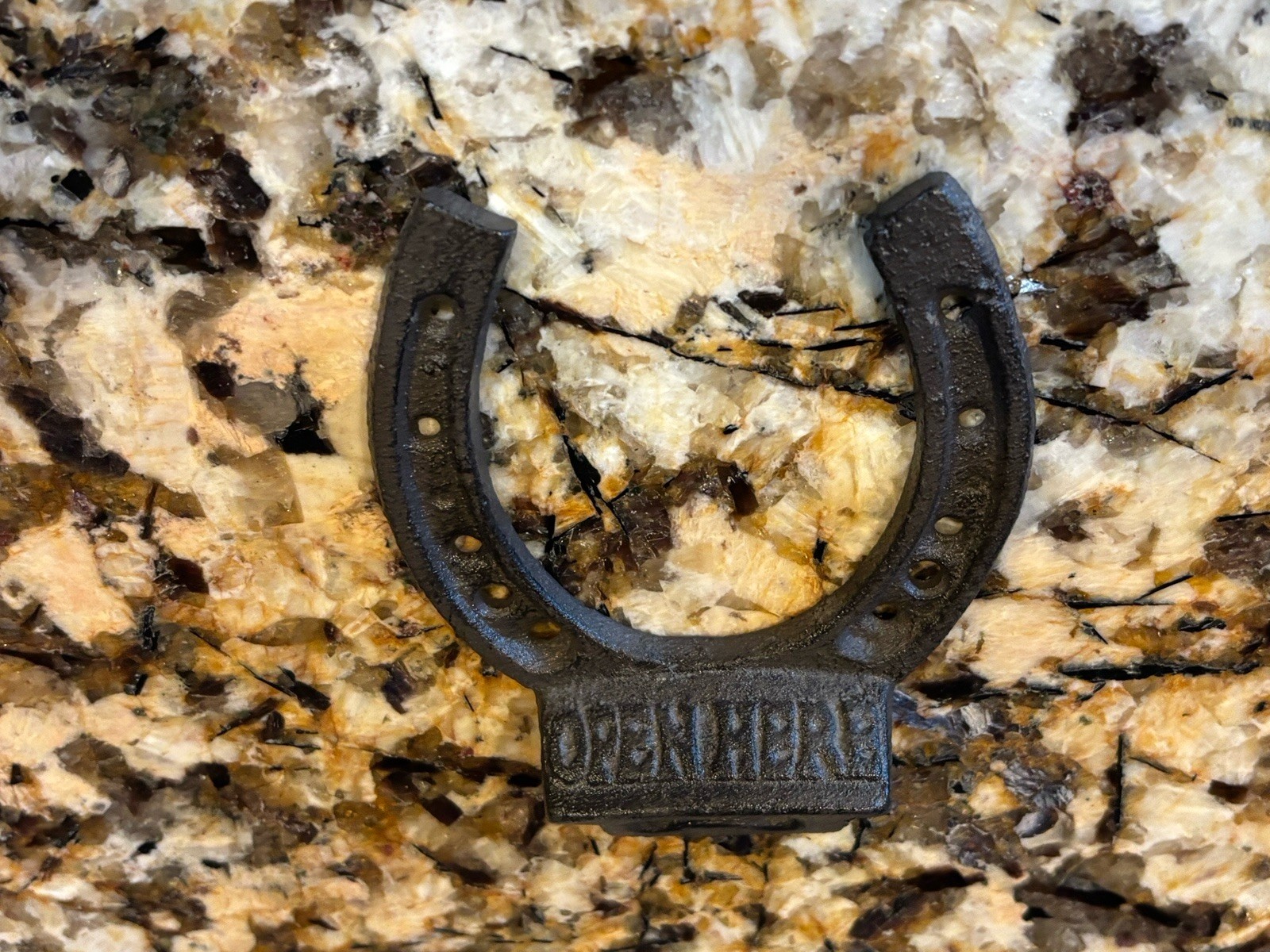 Cast Iron HORSESHOE Bottle Opener Wall Mount Cabin Barware Beer Western Decor