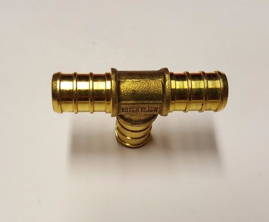 25 PIECES 1/2" X 1/2" X 1/2" PEX TEE - BRASS CRIMP FITTINGS (LEAD-FREE BRASS)