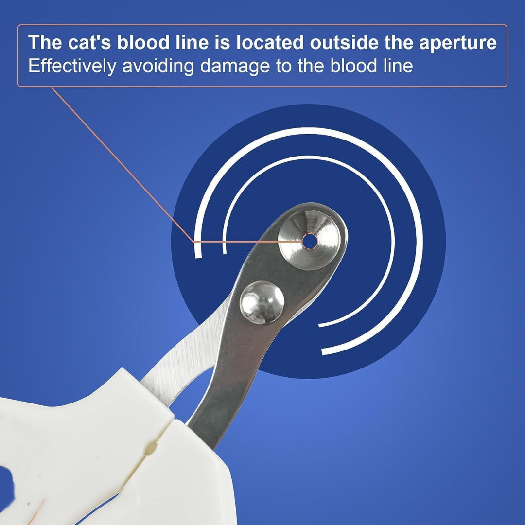 Pets Nail Clippers with Circular Cut Hole Avoid Over Cutting for Cats & Dogs