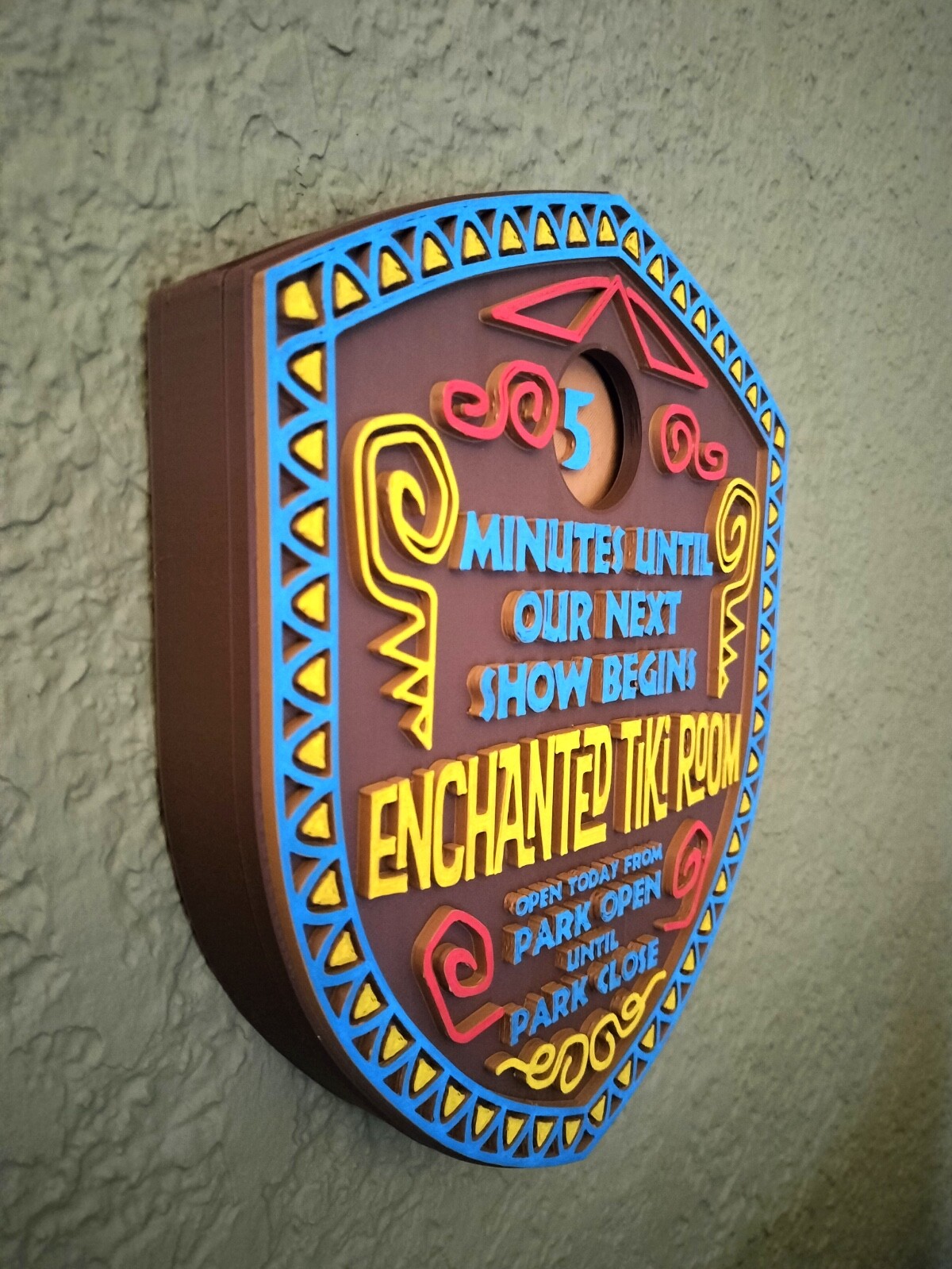 Enchanted Tiki Room Next Show Wait Time Sign Disney Prop Replica Wall Art Decor