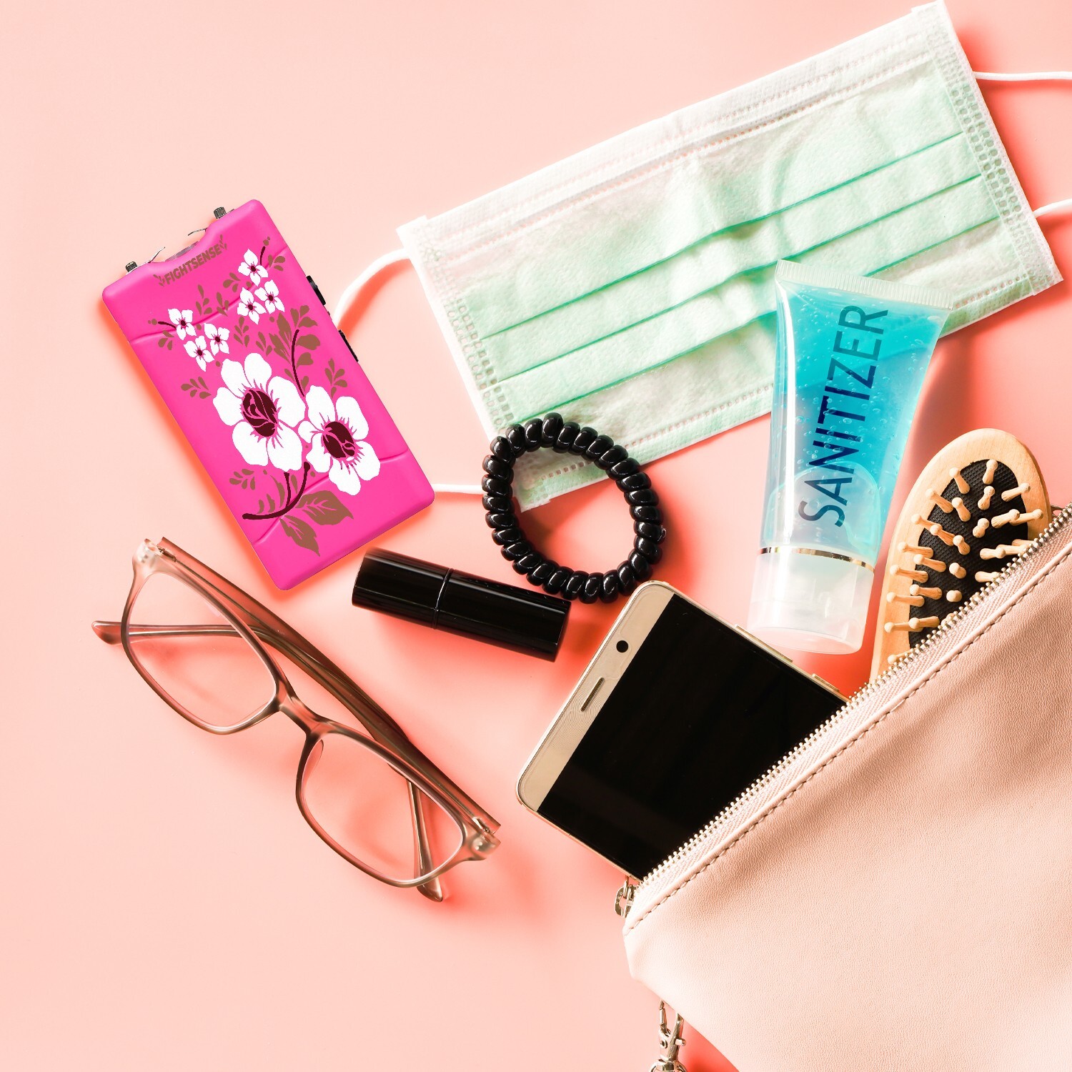 FIGHTSENSE Mini Stun Gun 10 Mil Volts With Led Light Extremely Powerful Camo P