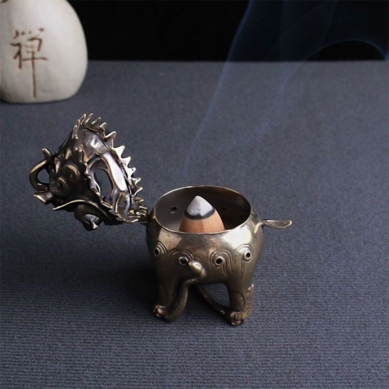 New Vintage Brass Pixiu Incense Burner Chinese Mythical Beast Statue Home Decor