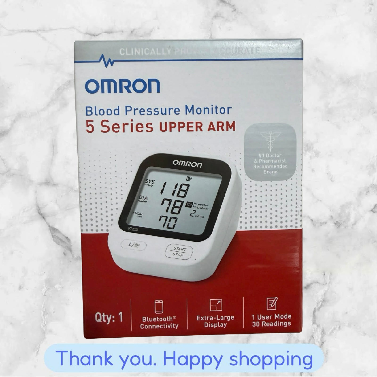 Omron 5 Series Upper Arm Blood Pressure Monitor Model BP7255 NEW SHIPPING