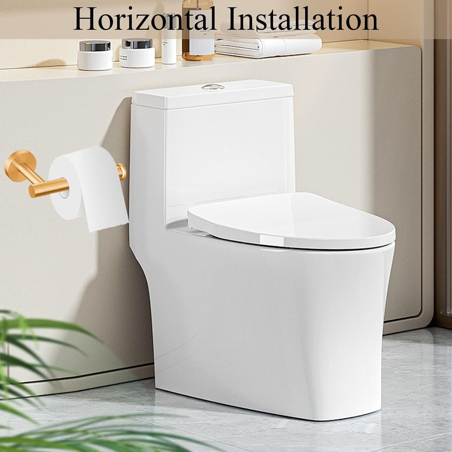 Brushed Gold Bathroom Hardware Set, Towel Ring & Toilet Paper Holder, Stainless